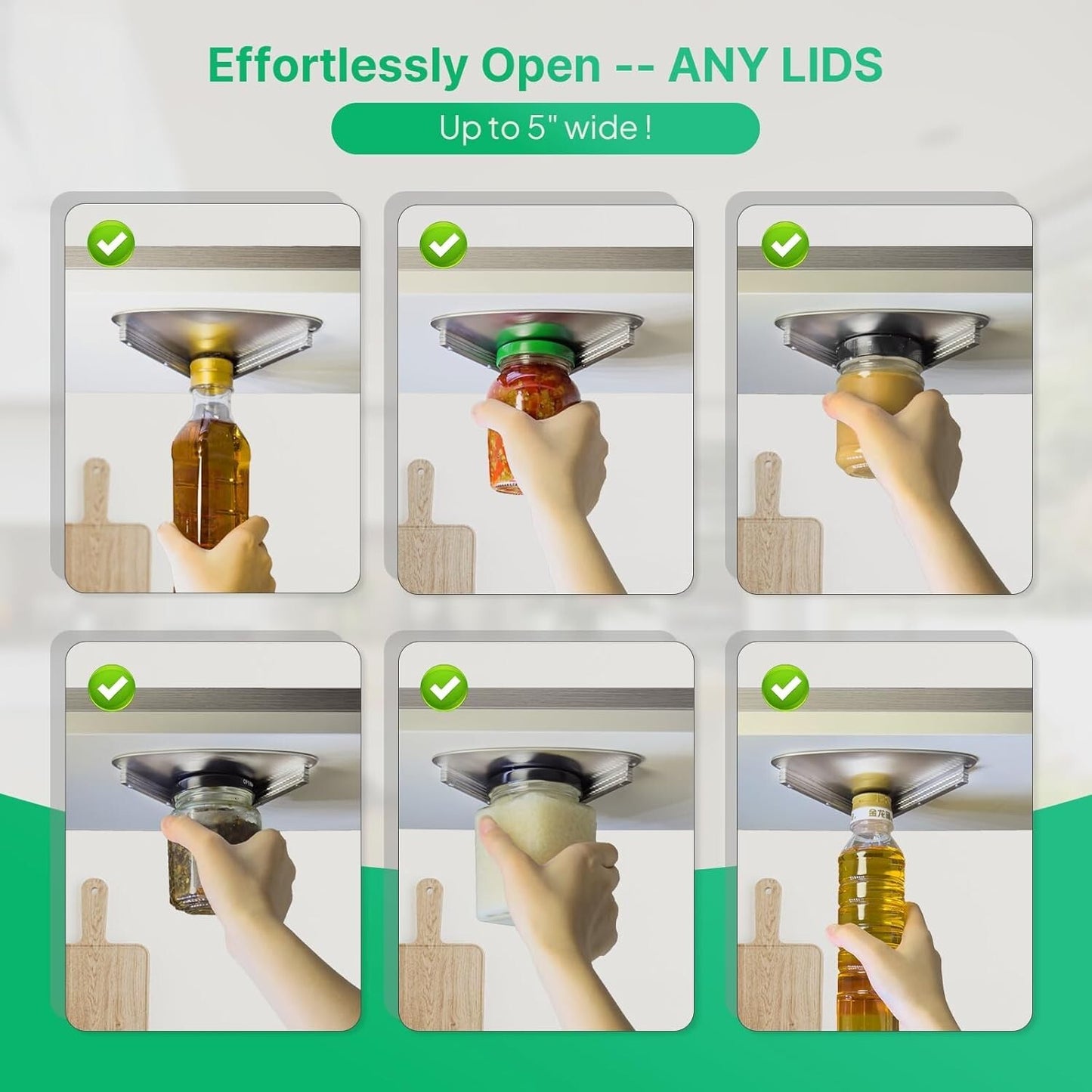 Upgraded Stainless Steel under Cabinet Jar Opener for Seniors, under Cabinet Jar